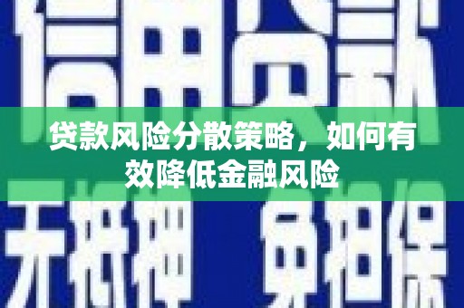 西双版纳贷款风险分散策略，如何有效降低金融风险