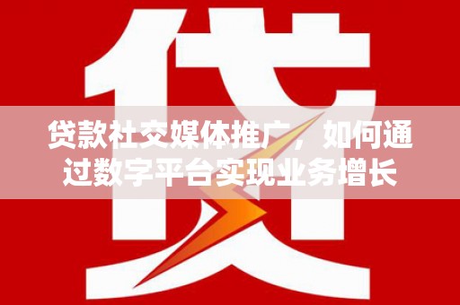 西双版纳贷款社交媒体推广，如何通过数字平台实现业务增长