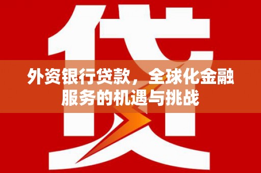 西双版纳外资银行贷款，全球化金融服务的机遇与挑战