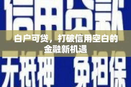西双版纳白户可贷，打破信用空白的金融新机遇