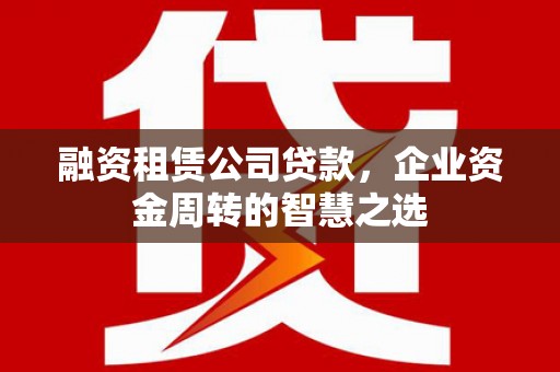 西双版纳融资租赁公司贷款，企业资金周转的智慧之选