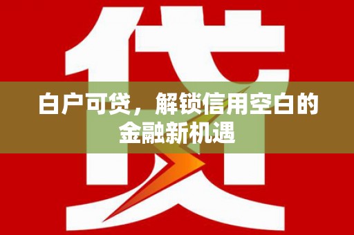 西双版纳白户可贷，解锁信用空白的金融新机遇