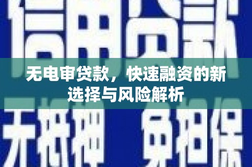 西双版纳无电审贷款，快速融资的新选择与风险解析