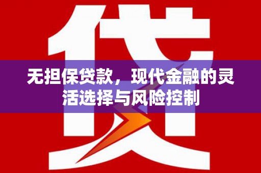 西双版纳无担保贷款，现代金融的灵活选择与风险控制