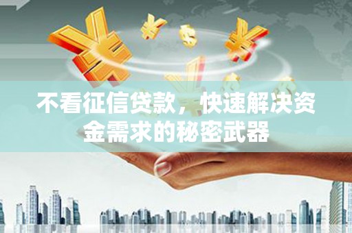 西双版纳不看征信贷款，快速解决资金需求的秘密武器