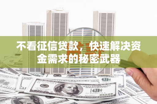 西双版纳不看征信贷款，快速解决资金需求的秘密武器